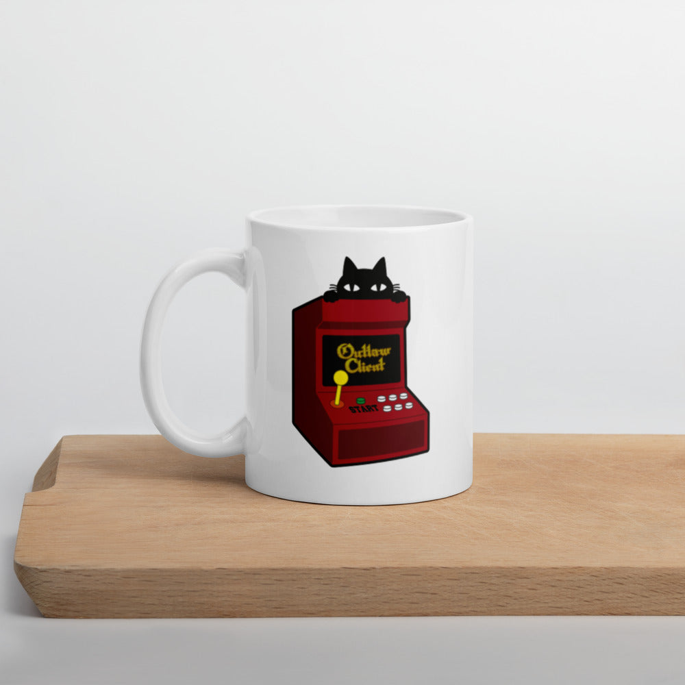 The OutlawClient Arcade Cat Mug