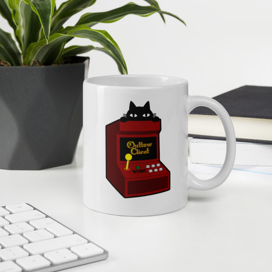 The OutlawClient Arcade Cat Mug