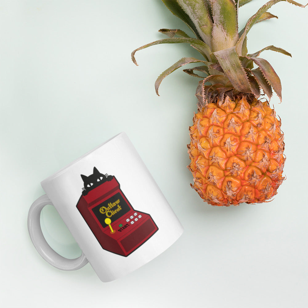 The OutlawClient Arcade Cat Mug